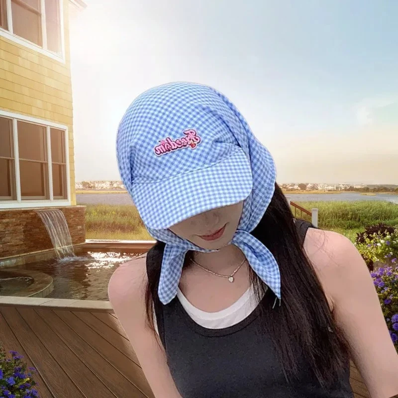 Niche design fashionable protective turban hat plaid bag headshoe summer mountaineering and cycling work sun hat
Niche design fashionable protective turban hat plaid bag headshoe summer mountaineering and cycling work sun hat