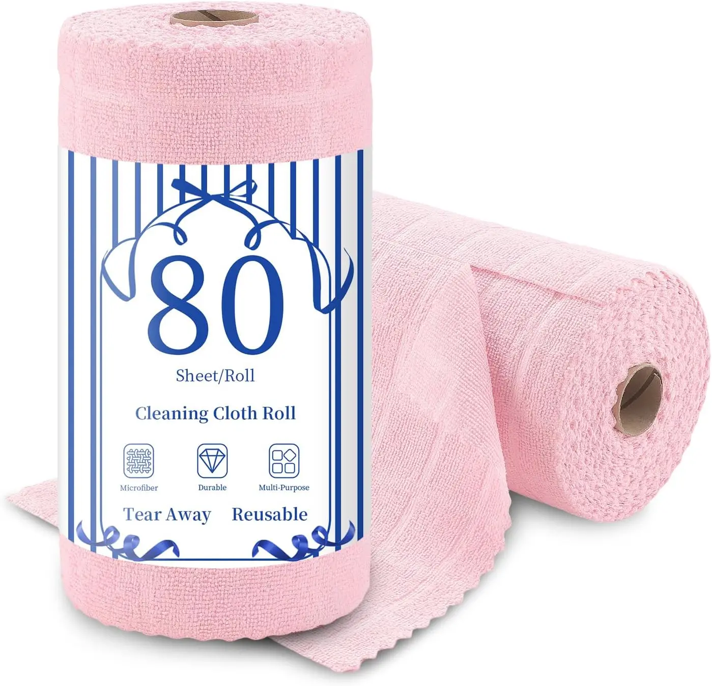 80 Pack Microfiber Cleaning Cloth Roll, Lint Free Tear Away Reusable Towels, Washable Shop Rags for Car Kitchen Window Garage, 12x12 Inches - Pink
80 Pack Microfiber Cleaning Cloth Roll, Lint Free Tear Away Reusable Towels, Washable Shop Rags for Car Kitchen Window Garage, 12x12 Inches - Pink