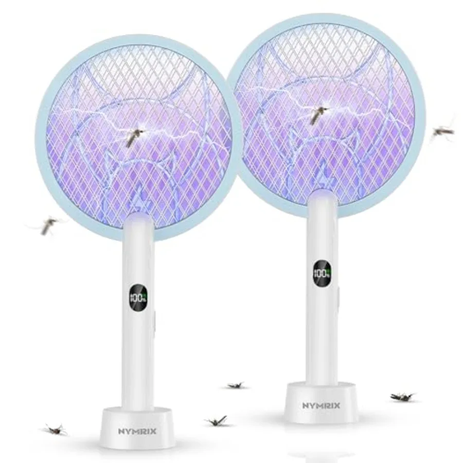 Electric Fly Swatter Racket, 2 in 1 Mosquito Bug Zapper 4100V Handheld Mosquito Killer with 1800 mAh Rechargeable Battery, Purp
Electric Fly Swatter Racket, 2 in 1 Mosquito Bug Zapper 4100V Handheld Mosquito Killer with 1800 mAh Rechargeable Battery, Purp