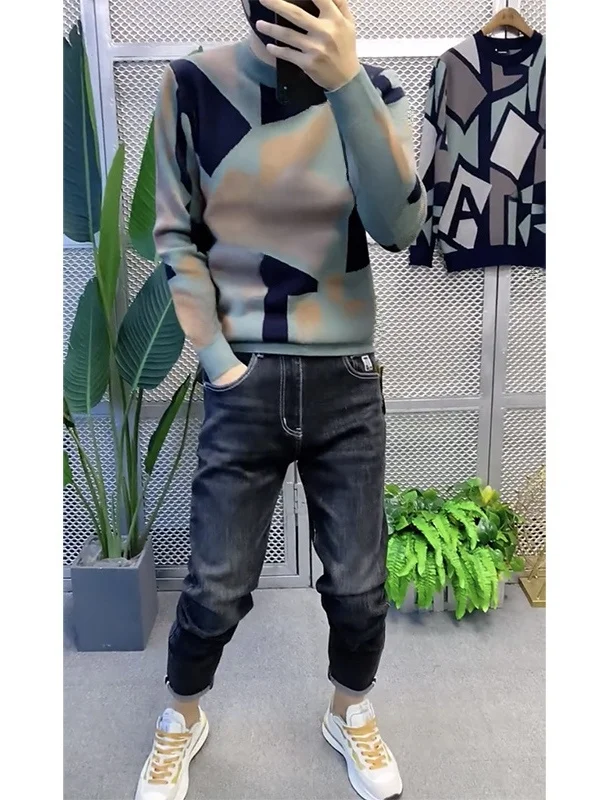 Thiened Camouflage Long Sve Men's Knitted Sweater Autumn Winter Warm Hoodie Faionable Youth Active Sle round Ne
Thiened Camouflage Long Sve Men's Knitted Sweater Autumn Winter Warm Hoodie Faionable Youth Active Sle round Ne