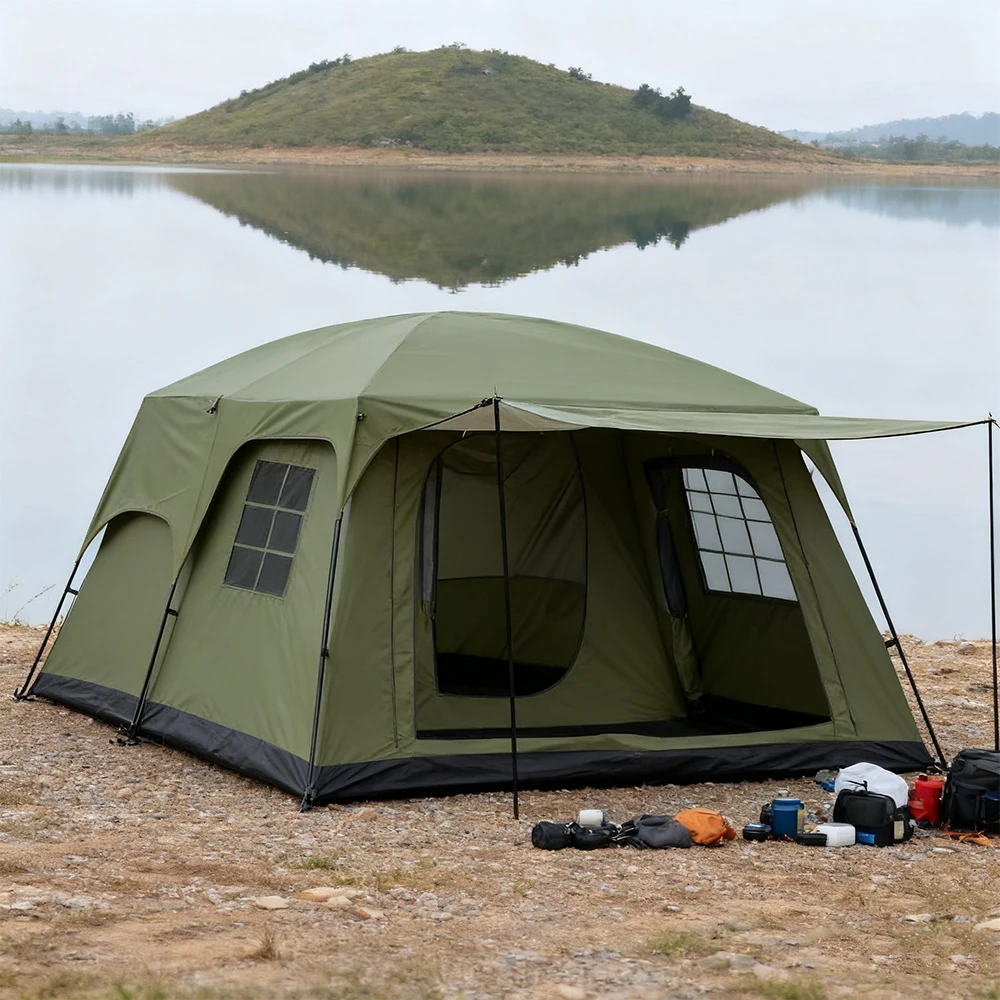 STLF Factory Customized Outdoor Camping Tent Sun-and-Rain-Proof Two Rooms One Living Room for 5-8 People Another for 8-12 Made O
STLF Factory Customized Outdoor Camping Tent Sun-and-Rain-Proof Two Rooms One Living Room for 5-8 People Another for 8-12 Made O