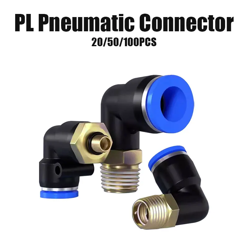 50 Pcs Pneumatic Air Hose Connector PL 4-12mm Thread 1/8-1/2" Elbow Quick Release Fittings for Air Tools, Automotive, Automation
50 Pcs Pneumatic Air Hose Connector PL 4-12mm Thread 1/8-1/2" Elbow Quick Release Fittings for Air Tools, Automotive, Automation