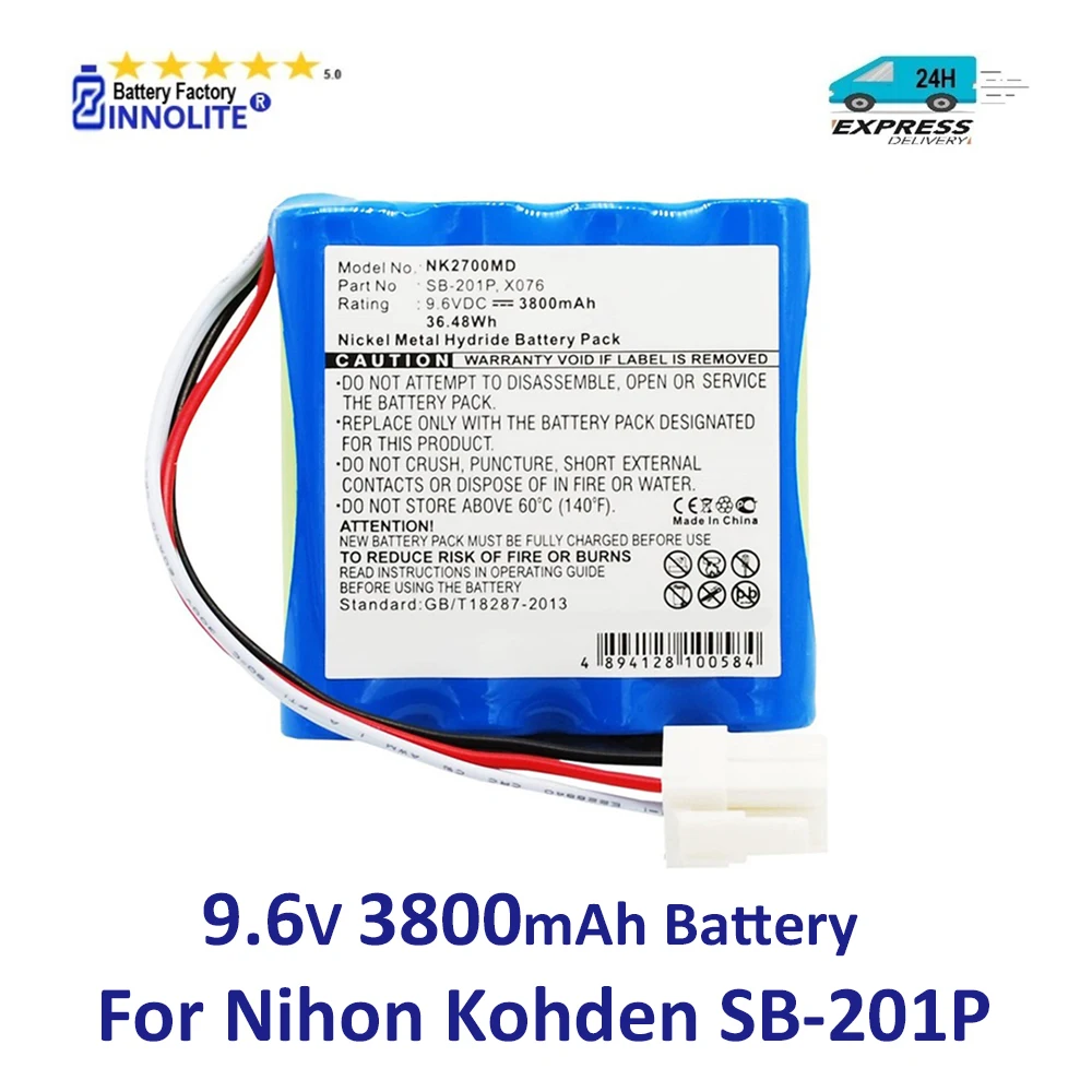 9.6V 3800mAh Ni-MH Ultra High Capacity Battery For Nihon Kohden SB-201P X076 PVM-2700 , PVM-2701, PVM-2703 Battery
9.6V 3800mAh Ni-MH Ultra High Capacity Battery For Nihon Kohden SB-201P X076 PVM-2700 , PVM-2701, PVM-2703 Battery