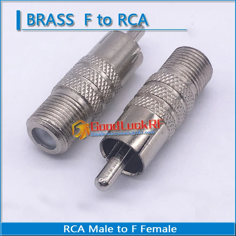 RCA Male to F TV Female Nickel Plated Straight Coaxial RF Adapters Cable Coax Connector Socket
RCA Male to F TV Female Nickel Plated Straight Coaxial RF Adapters Cable Coax Connector Socket