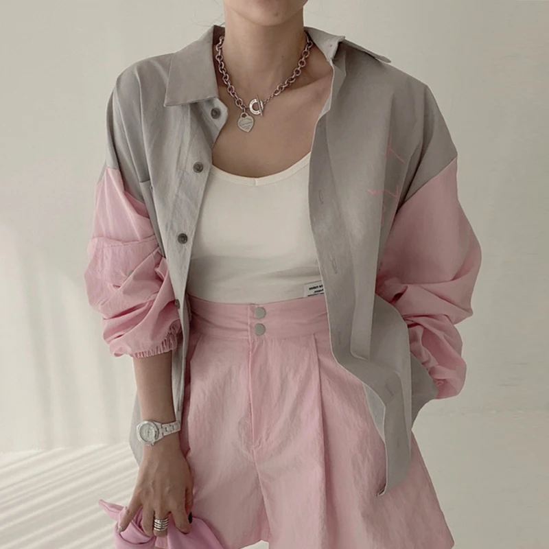 Chic Summer Casual Long Sve irt Collar Color Blo Design Loose Fit Versatile Top for Young Women in Their 20s
Chic Summer Casual Long Sve irt Collar Color Blo Design Loose Fit Versatile Top for Young Women in Their 20s