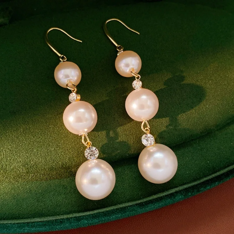 Big Pearl Long Drop Earrings Korean Style Elegant Luxury Jewelry for Women Wedding Party Gift
Big Pearl Long Drop Earrings Korean Style Elegant Luxury Jewelry for Women Wedding Party Gift