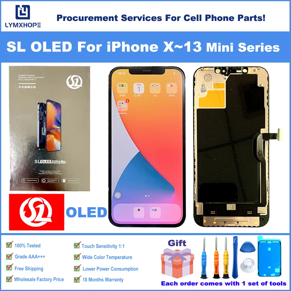 OLED For iPhone X XS 11 12 Pro Max 13 Mini LCD For iPhone 14 15 Pro Max14 Plus Display Touch Screen Digitizer Replacement Parts
OLED For iPhone X XS 11 12 Pro Max 13 Mini LCD For iPhone 14 15 Pro Max14 Plus Display Touch Screen Digitizer Replacement Parts