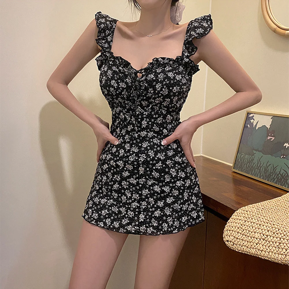 One Piece Flower Swim Dress Backless Swimsuit Women Summer Swimwear Beach Swimming Pool Elegant Cover Belly Flowing Hemline 
One Piece Flower Swim Dress Backless Swimsuit Women Summer Swimwear Beach Swimming Pool Elegant Cover Belly Flowing Hemline