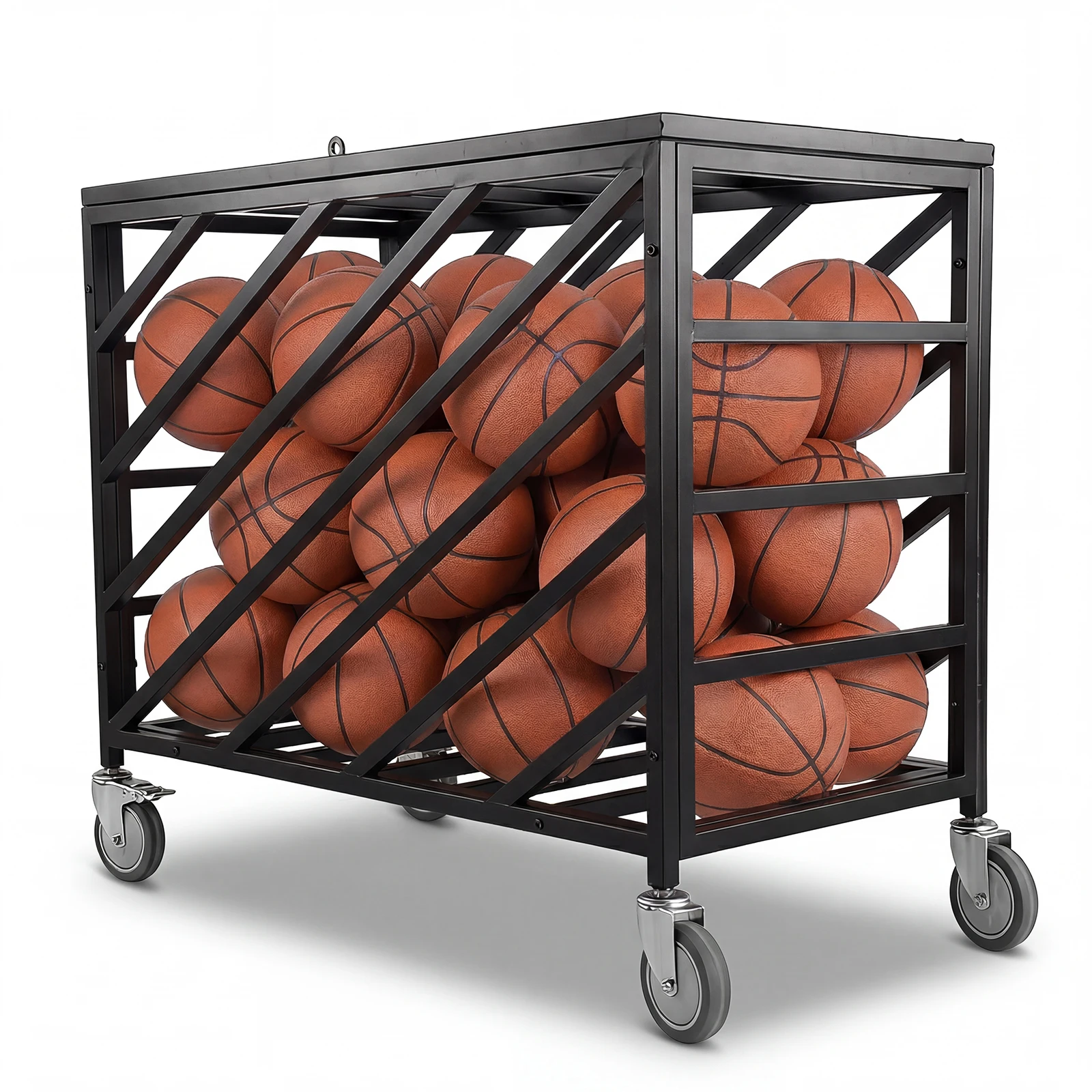 Basketball Rack with Wheels Basketball Storage Bin with Lockable Lid for Volleyball Gym Recess Soccer Playground
Basketball Rack with Wheels Basketball Storage Bin with Lockable Lid for Volleyball Gym Recess Soccer Playground
