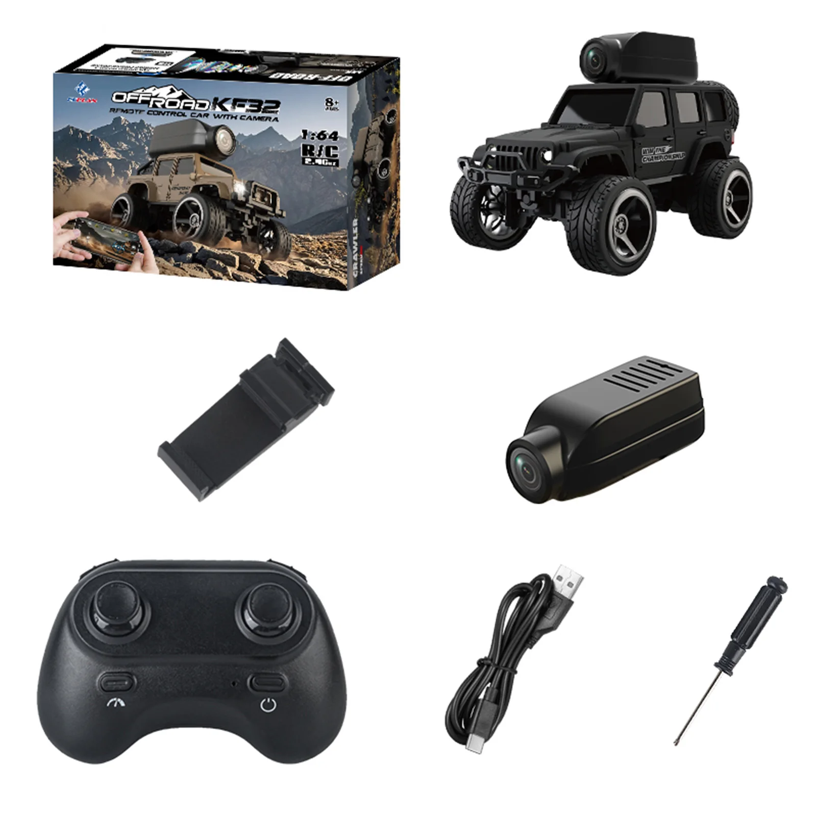 1/64 KF32 Mini RC Car High Speed Racing Vehicle With 720P FPV Camera 2.4G Remote Contorl Wifi APP Control Toy For Kid
1/64 KF32 Mini RC Car High Speed Racing Vehicle With 720P FPV Camera 2.4G Remote Contorl Wifi APP Control Toy For Kid