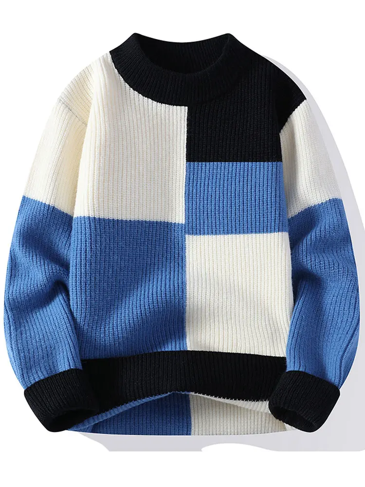 Patchwork Sweater Men Mock Neck Soft Knitted Pullover Sweaters Color Autumn Winter Long Sleeve Sweaters Jumpers Knitwear A212
Patchwork Sweater Men Mock Neck Soft Knitted Pullover Sweaters Color Autumn Winter Long Sleeve Sweaters Jumpers Knitwear A212
