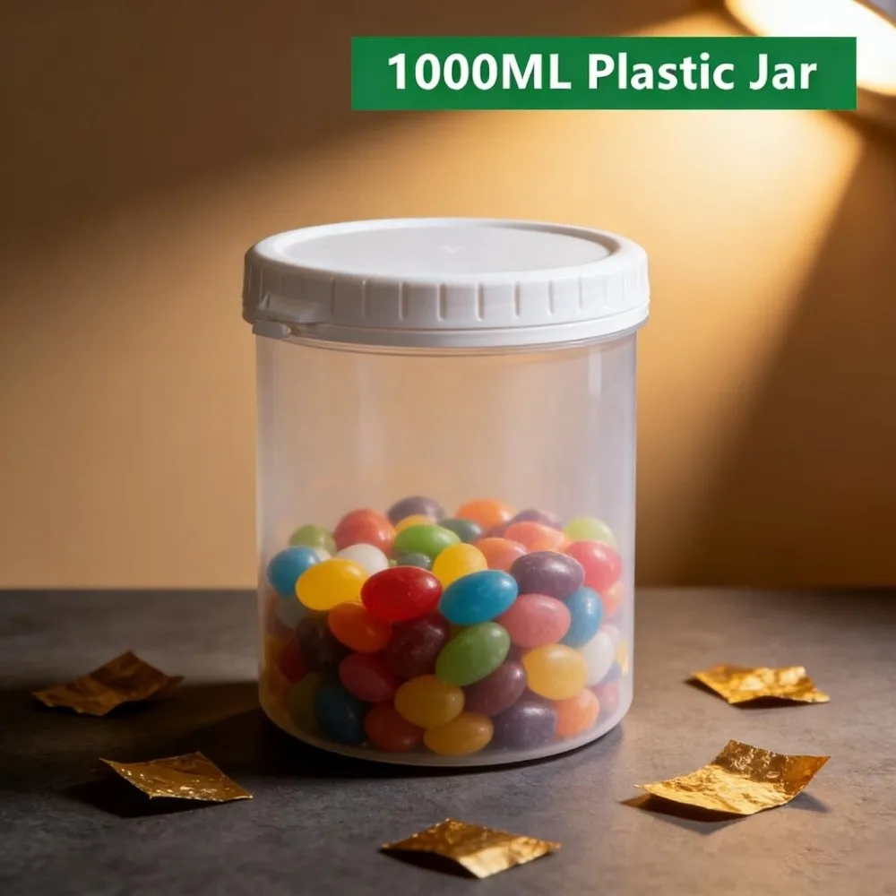 Portable 1000ml Empty Jar Plastic with Cover Packaging Bottle Food Grade Airtight Sealing Storage Container Paint Can
Portable 1000ml Empty Jar Plastic with Cover Packaging Bottle Food Grade Airtight Sealing Storage Container Paint Can