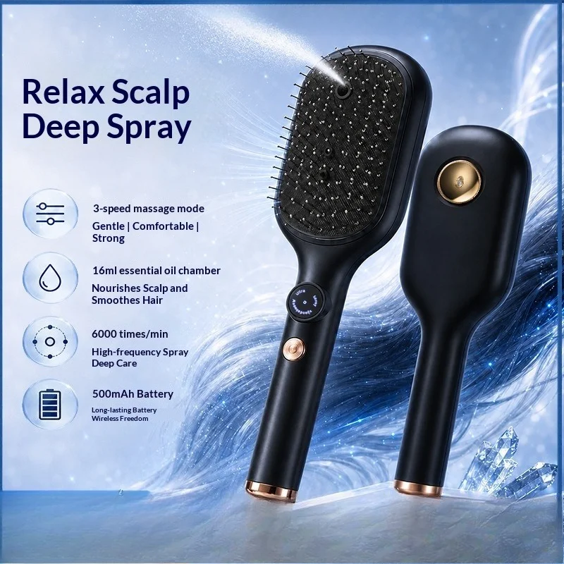 Electric Spray Air Cushion Massage Comb three gears Self Cleaning Steam Essential Oil Brush Rechargeable Scalp Massager Combs
Electric Spray Air Cushion Massage Comb three gears Self Cleaning Steam Essential Oil Brush Rechargeable Scalp Massager Combs