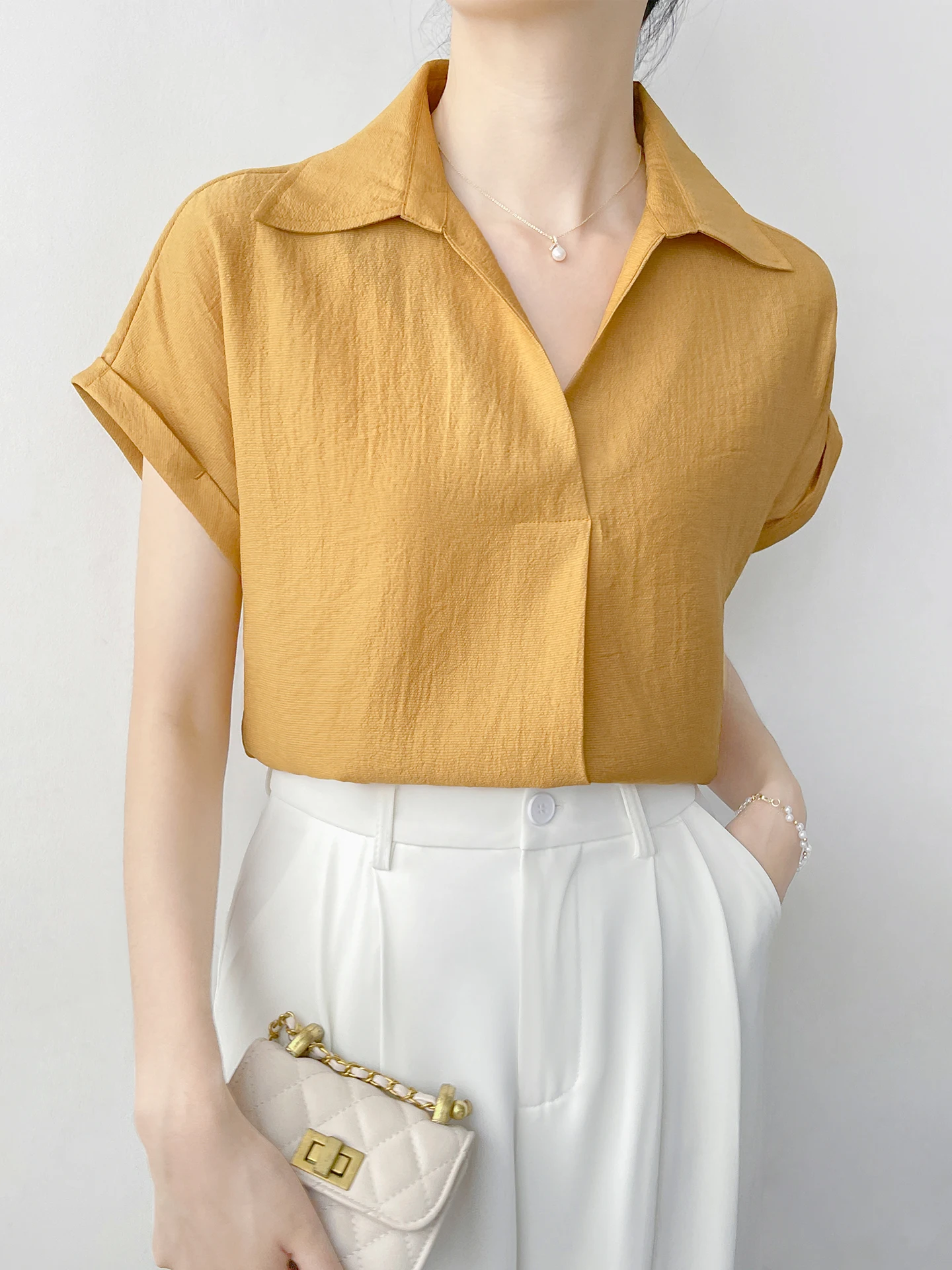 Korean Sle Simple Modal Fiber ort Sve irt for Women Commute Friendly Ele Collar Summer New Arrival Top
Korean Sle Simple Modal Fiber ort Sve irt for Women Commute Friendly Ele Collar Summer New Arrival Top