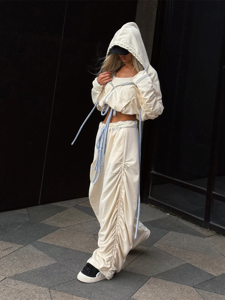 Women's Pleated Hooded Casual Drawstring Open Front Cardigan Color Block Pants 2 Piece Set Casual Loungewear Outfit Street
Women's Pleated Hooded Casual Drawstring Open Front Cardigan Color Block Pants 2 Piece Set Casual Loungewear Outfit Street