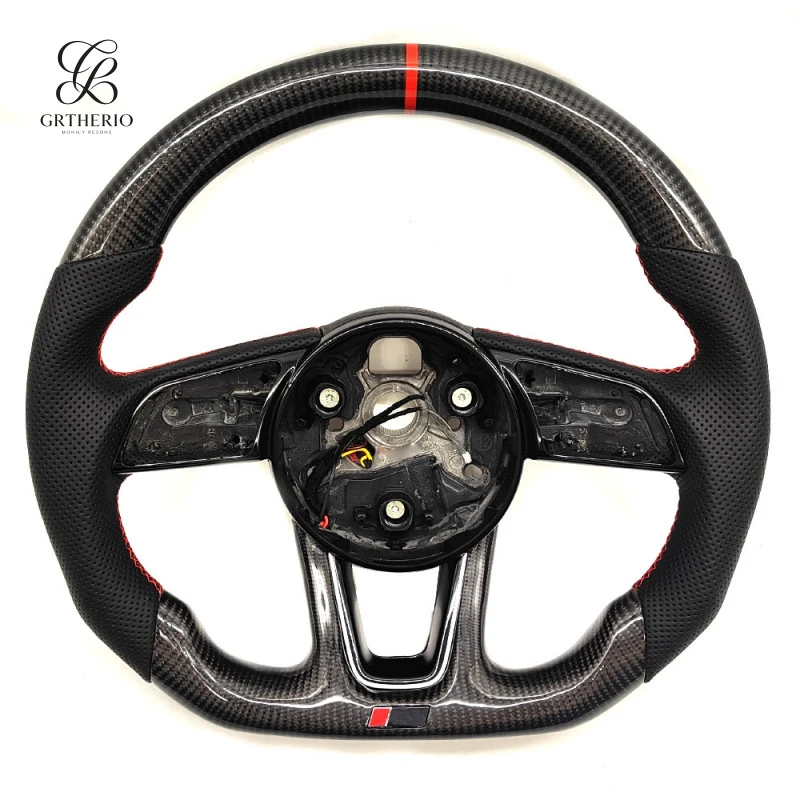 Suitable for Audi A4B9 steering wheel, semi-perforated with red stitching, standard RS, heated carbon fiber ba
Suitable for Audi A4B9 steering wheel, semi-perforated with red stitching, standard RS, heated carbon fiber ba