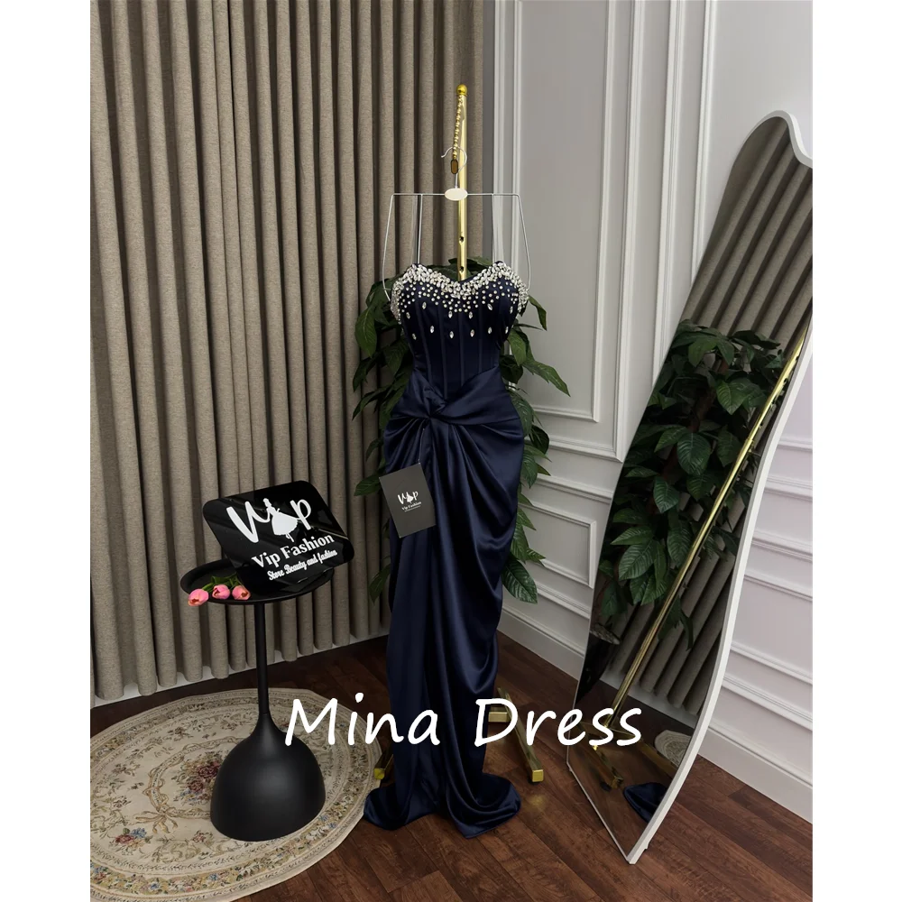 Mina Customized Custom blue sweetheart neckline rhinestone ball gown mermaid sleeveless evening gown side formal evening dress
Mina Customized Custom blue sweetheart neckline rhinestone ball gown mermaid sleeveless evening gown side formal evening dress