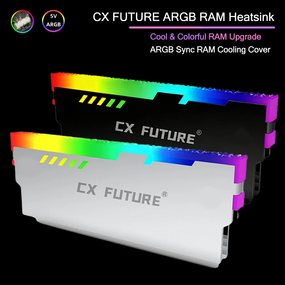 CX FUTURE ARGB RAM Heatsink | Efficient Cooling + Custom RGB Lighting for Desktop Memory Modules