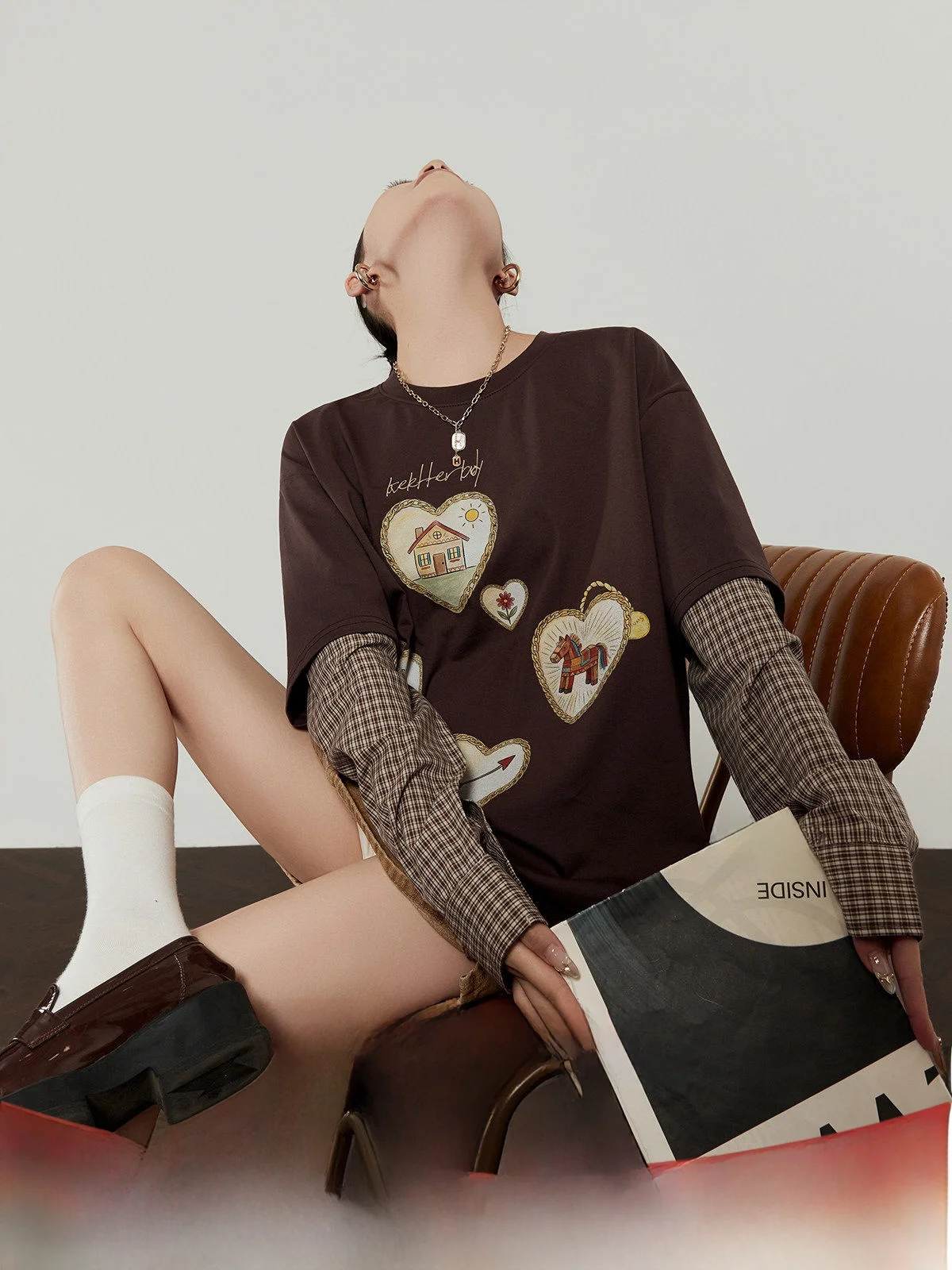 Loose Casual Style Heart Block Color T-Shirt Women's Spring New Fashion Loose Comfortable Long Sleeve Printed Top
Loose Casual Style Heart Block Color T-Shirt Women's Spring New Fashion Loose Comfortable Long Sleeve Printed Top