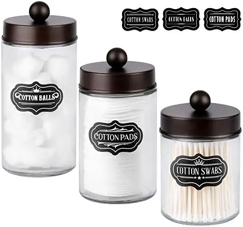 Apothecary Jars 3 Pack Glass Bathroom Containers with Stainless Steel Lids - Rustic Farmhouse Vanity Organizer (Bronze)
Apothecary Jars 3 Pack Glass Bathroom Containers with Stainless Steel Lids - Rustic Farmhouse Vanity Organizer (Bronze)