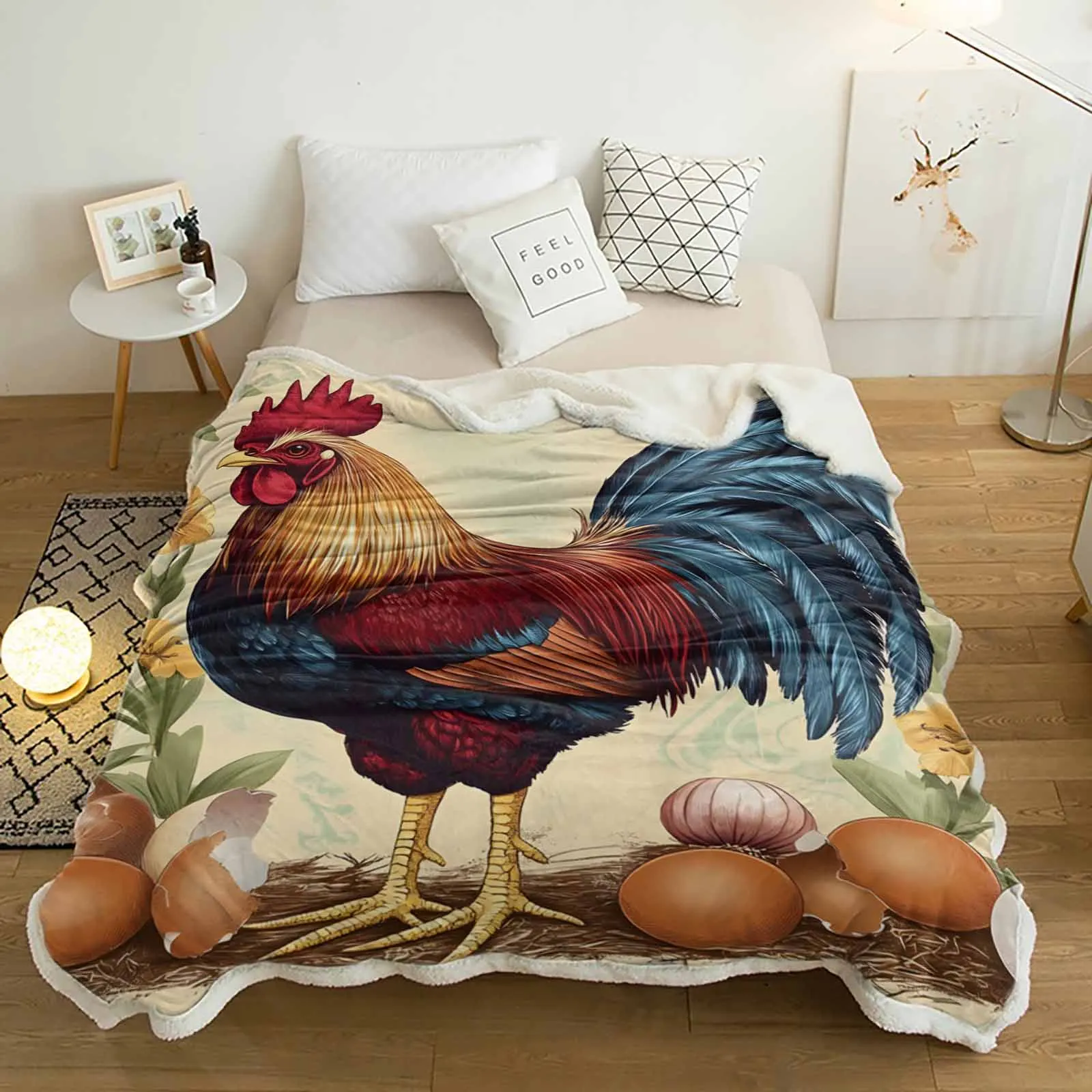 Vintage Farm Rooster Egg Cashmere Blanket Warm Winter Soft Throw Blankets for Beds Sofa Wool Blanket Bedspread
Vintage Farm Rooster Egg Cashmere Blanket Warm Winter Soft Throw Blankets for Beds Sofa Wool Blanket Bedspread