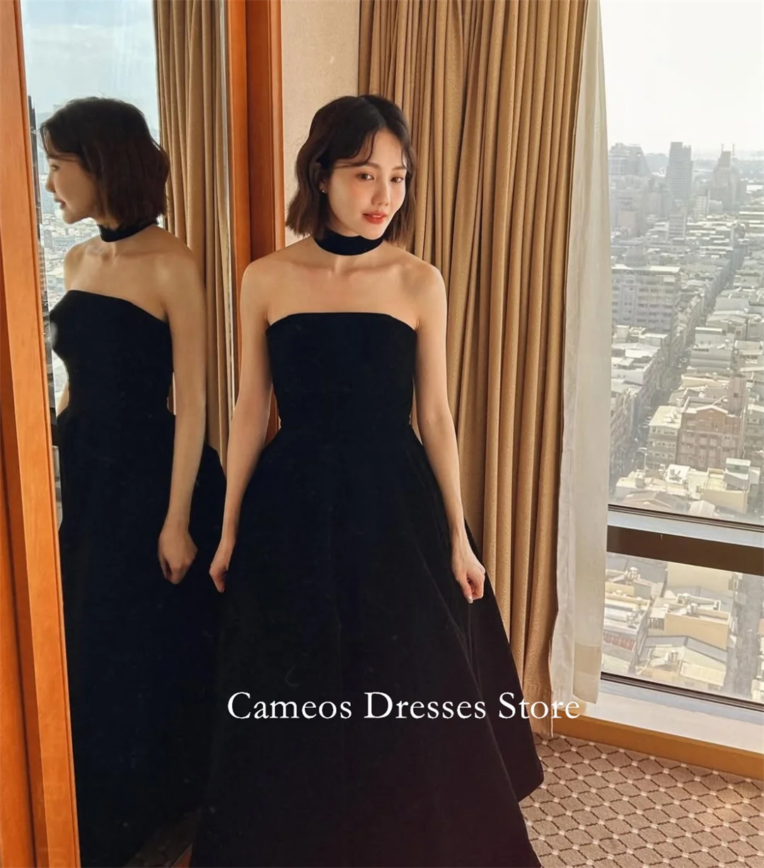 SONDR Korea Strapless Velvet Black Evening Dress Customized Formal Prom Dress Satin Simple 웨딩드레스 Occasion Party Evening
SONDR Korea Strapless Velvet Black Evening Dress Customized Formal Prom Dress Satin Simple 웨딩드레스 Occasion Party Evening