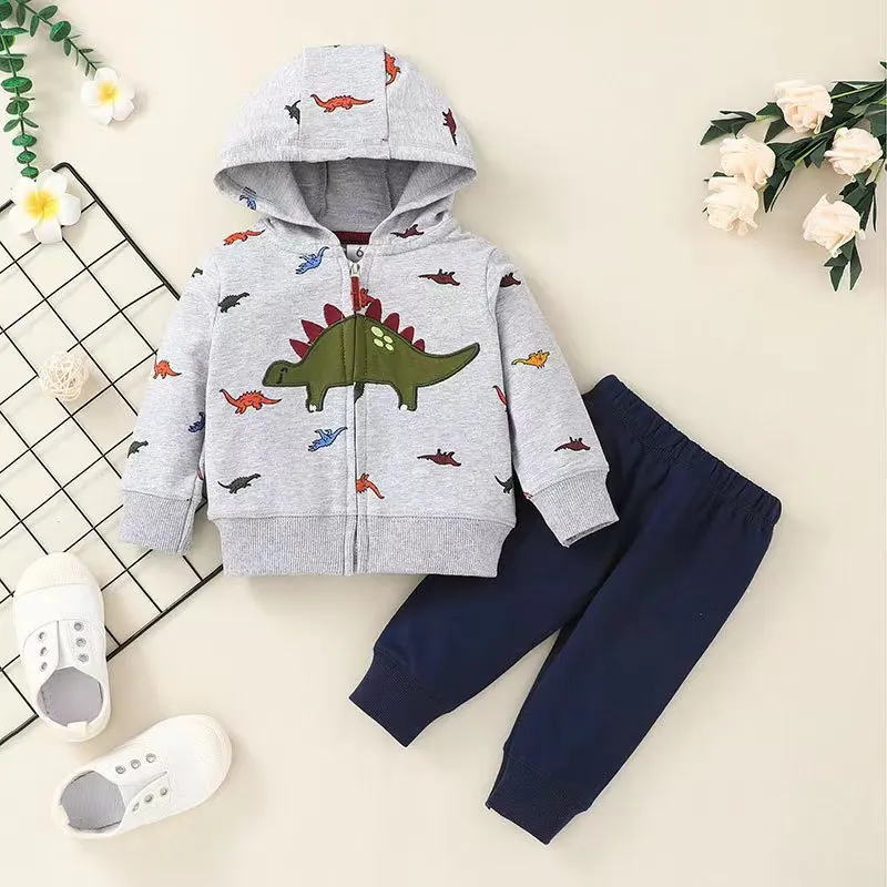2pcs Spring Casual Baby Boy suit 0-24M Long Sleeve Cartoon Dinosaur Print Hoodie Sweatshirt Tops Solid Color Pants Trouser Set
2pcs Spring Casual Baby Boy suit 0-24M Long Sleeve Cartoon Dinosaur Print Hoodie Sweatshirt Tops Solid Color Pants Trouser Set