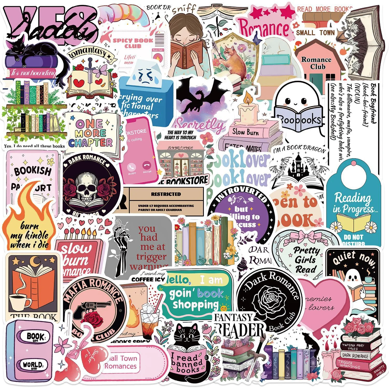 10/50PCS Smut Bookish Reader Dark Romance Kindle Stickers Aesthetic Decoration for Kids Ipad Phone Laptop Diary Decor Sticker
10/50PCS Smut Bookish Reader Dark Romance Kindle Stickers Aesthetic Decoration for Kids Ipad Phone Laptop Diary Decor Sticker