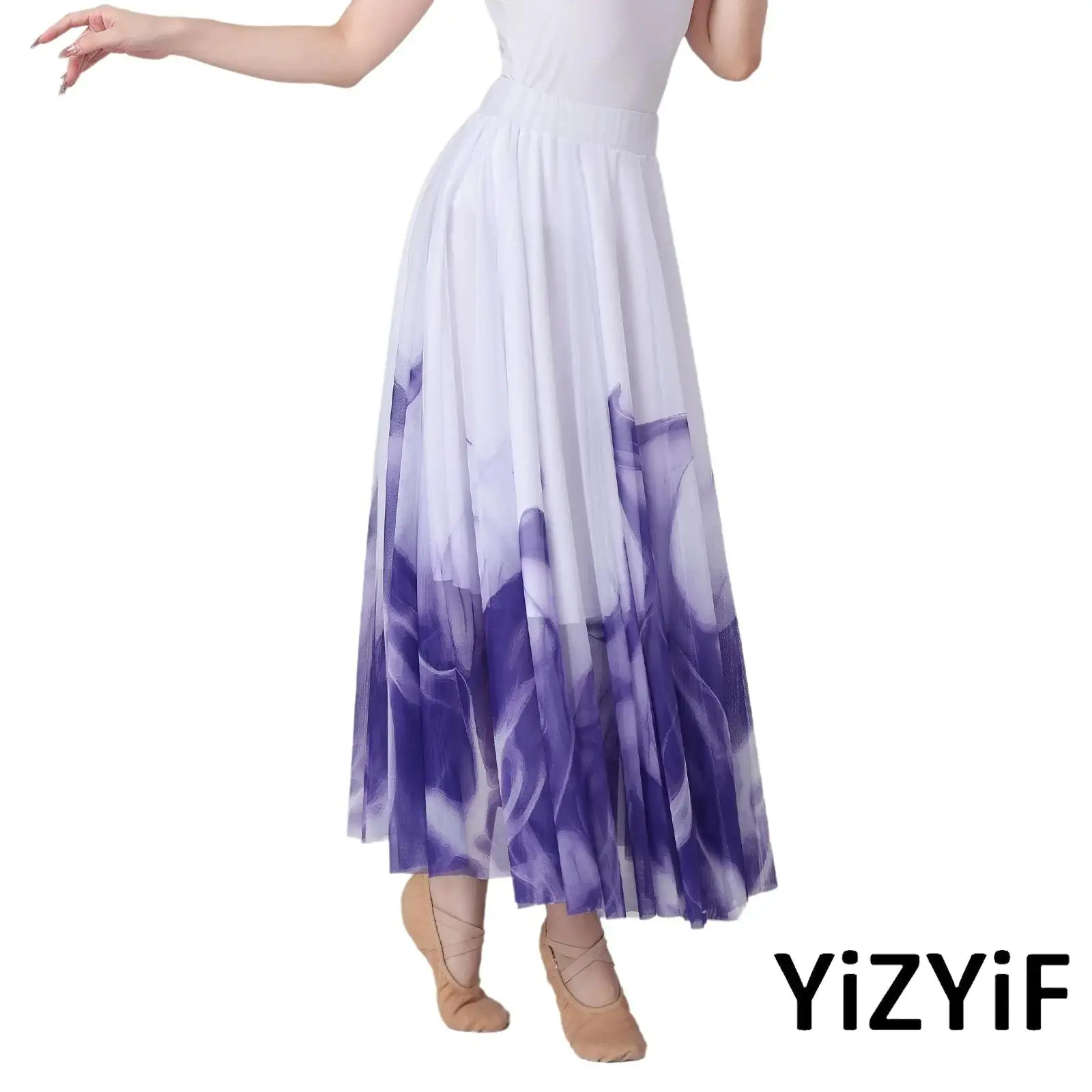Women Professional Big Swing Modern Dance Skirt Ink Wash Aesthetic Lyrical Classic Dancewear for Traditional Dance Stage Shows 
Women Professional Big Swing Modern Dance Skirt Ink Wash Aesthetic Lyrical Classic Dancewear for Traditional Dance Stage Shows