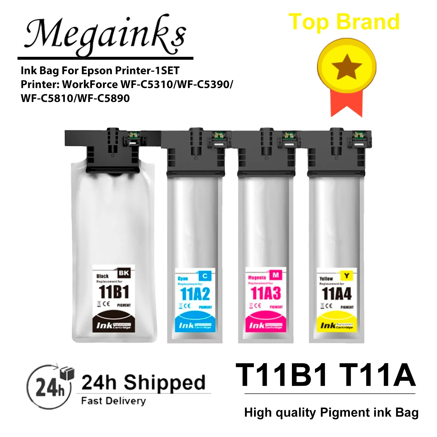 1Set T11B1 T11A2 T11A3 T11A4 Ink Cartridge For Epson WF-C5310 WF-C5390 WF-C5810 WF-C5890 Printer Ink bag with Chip Latin America
1Set T11B1 T11A2 T11A3 T11A4 Ink Cartridge For Epson WF-C5310 WF-C5390 WF-C5810 WF-C5890 Printer Ink bag with Chip Latin America