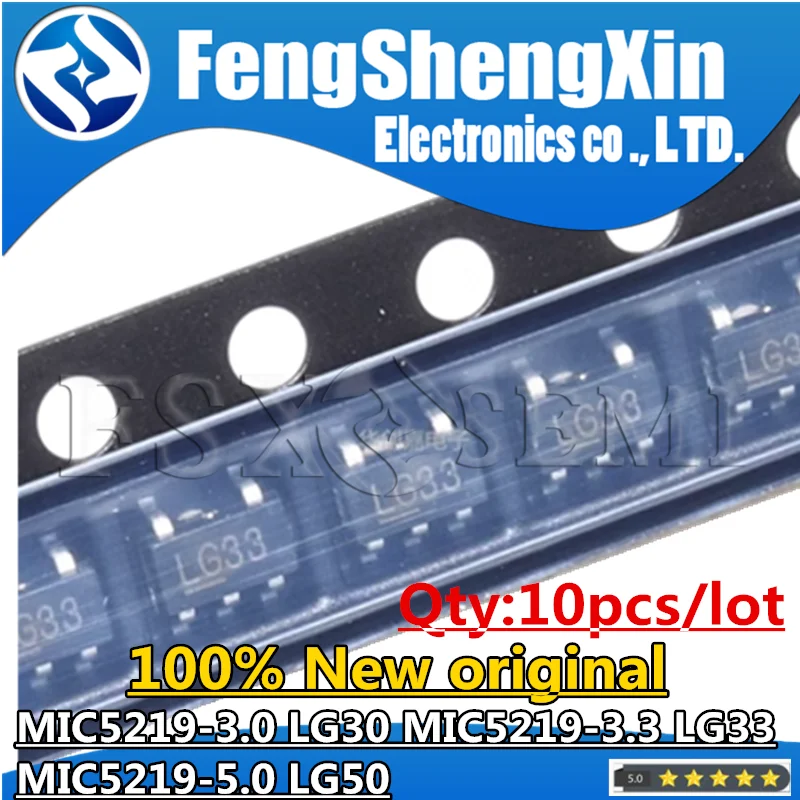 10pcs MIC5219-3.0 LG30 MIC5219-3.3 LG33 MIC5219-5.0 LG50 MIC5219-3.0BM5 MIC5219-3.3BM5 MIC5219-5.0BM5 MIC5219-3.3YM5 SOT23
10pcs MIC5219-3.0 LG30 MIC5219-3.3 LG33 MIC5219-5.0 LG50 MIC5219-3.0BM5 MIC5219-3.3BM5 MIC5219-5.0BM5 MIC5219-3.3YM5 SOT23