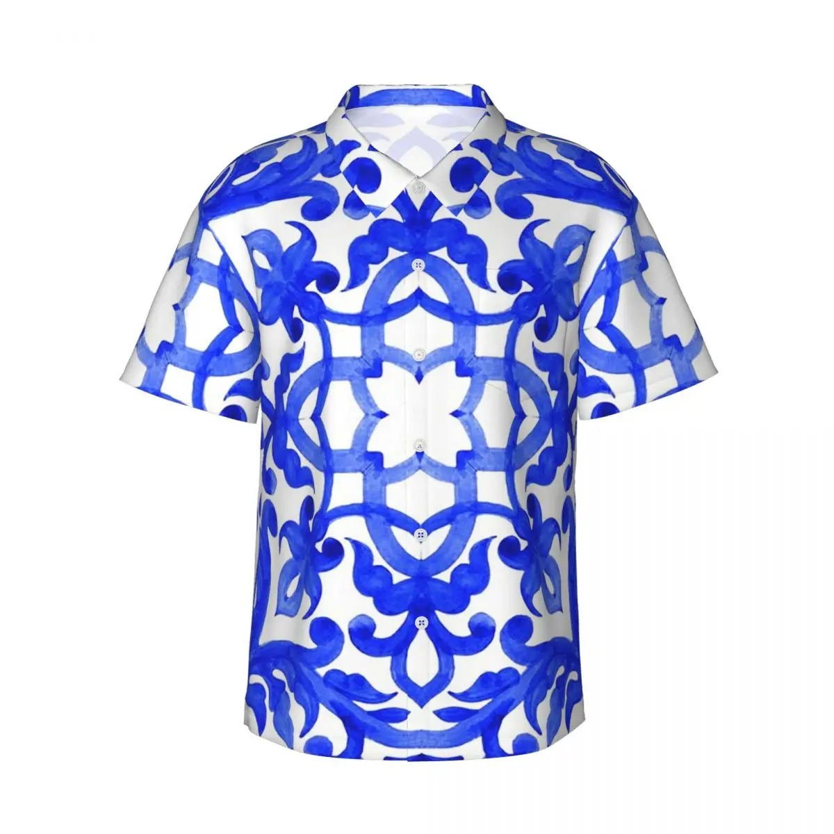 Portuguese Azulejo Tiles Men's Shirts Hawaiian Short Sleeve Shirt Casual Button Tops for Summer Beach
Portuguese Azulejo Tiles Men's Shirts Hawaiian Short Sleeve Shirt Casual Button Tops for Summer Beach