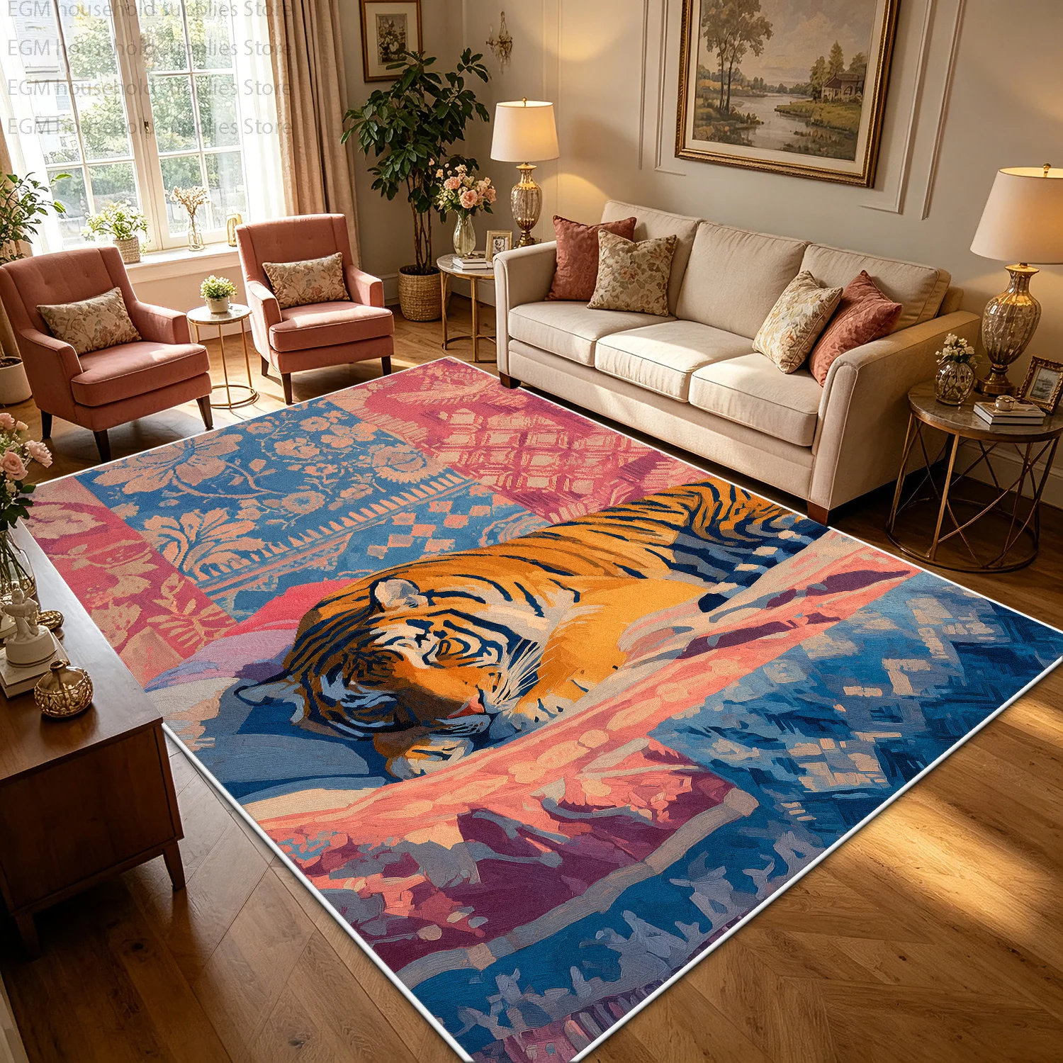 Retro Oil Painting Tiger Floral Colorful Carpet for Living Room Large Rug Soft Fluffy Non-slip Washable Bedroom Lounge Floor Mat
Retro Oil Painting Tiger Floral Colorful Carpet for Living Room Large Rug Soft Fluffy Non-slip Washable Bedroom Lounge Floor Mat