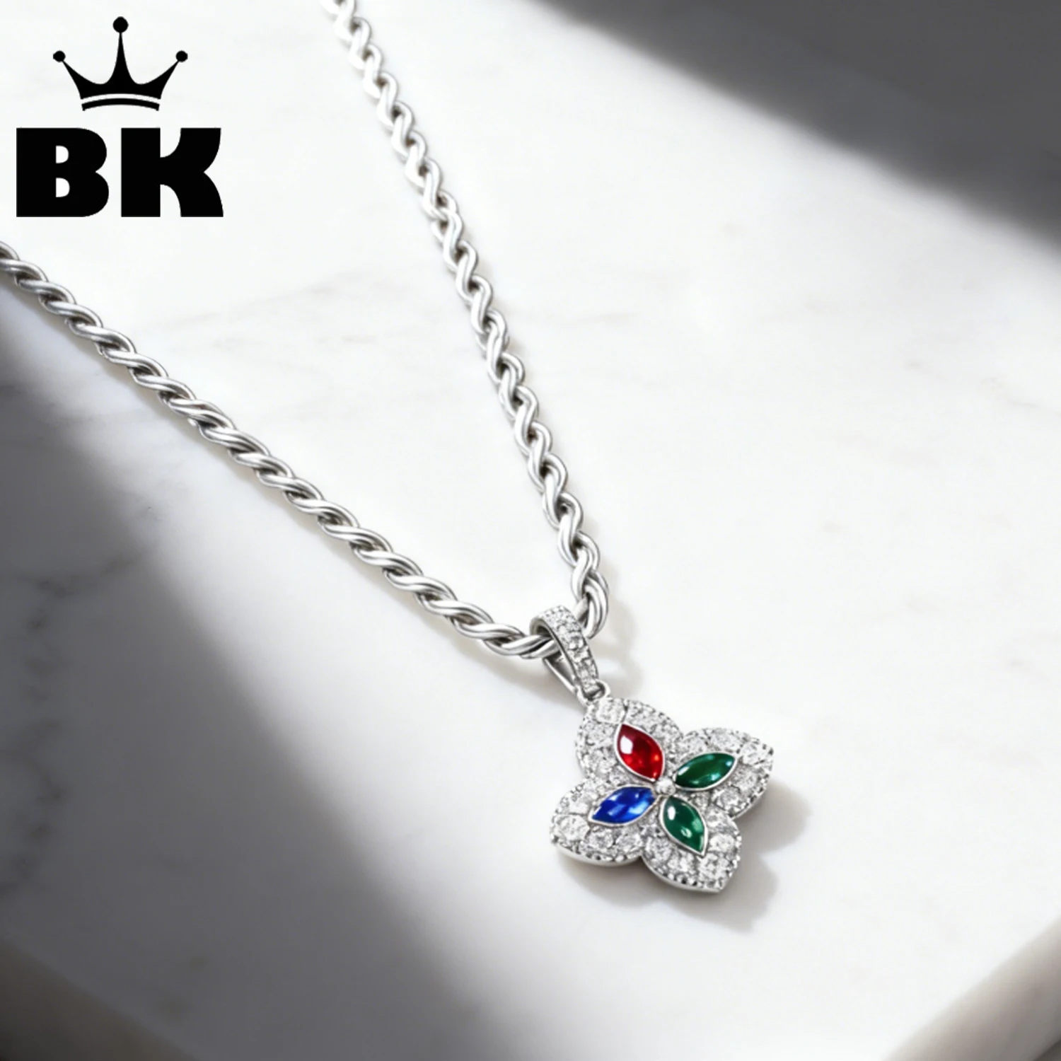 The Bling King Multi Color Four Leaf Clover Pendant Iced Out Marquise CZ Floral Necklace For Women Hip Hop Jewelry
The Bling King Multi Color Four Leaf Clover Pendant Iced Out Marquise CZ Floral Necklace For Women Hip Hop Jewelry