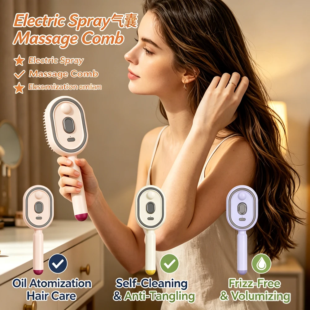 Electric Steam Brush USB-C Charging Wet Electrics Hairbrush Rechargeable Steams Hair Straightener for Both Long & Short Hairs
Electric Steam Brush USB-C Charging Wet Electrics Hairbrush Rechargeable Steams Hair Straightener for Both Long & Short Hairs