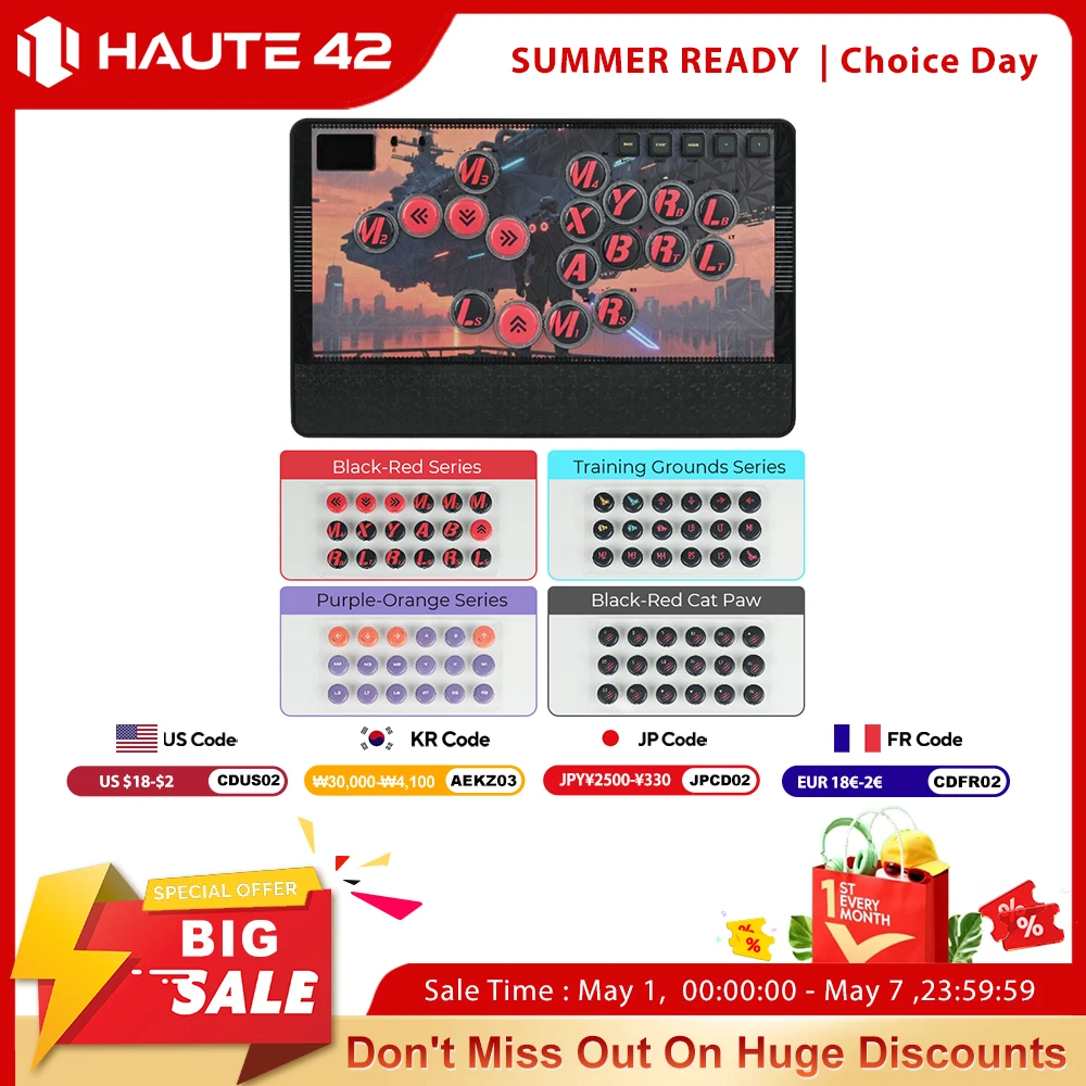Haute42 24MM Hitbox Button Caps PBT Dye-Sublimation Printing Cross Keycaps For HautePad C-AT Leverless Controller 18PC 4 Styles
Haute42 24MM Hitbox Button Caps PBT Dye-Sublimation Printing Cross Keycaps For HautePad C-AT Leverless Controller 18PC 4 Styles