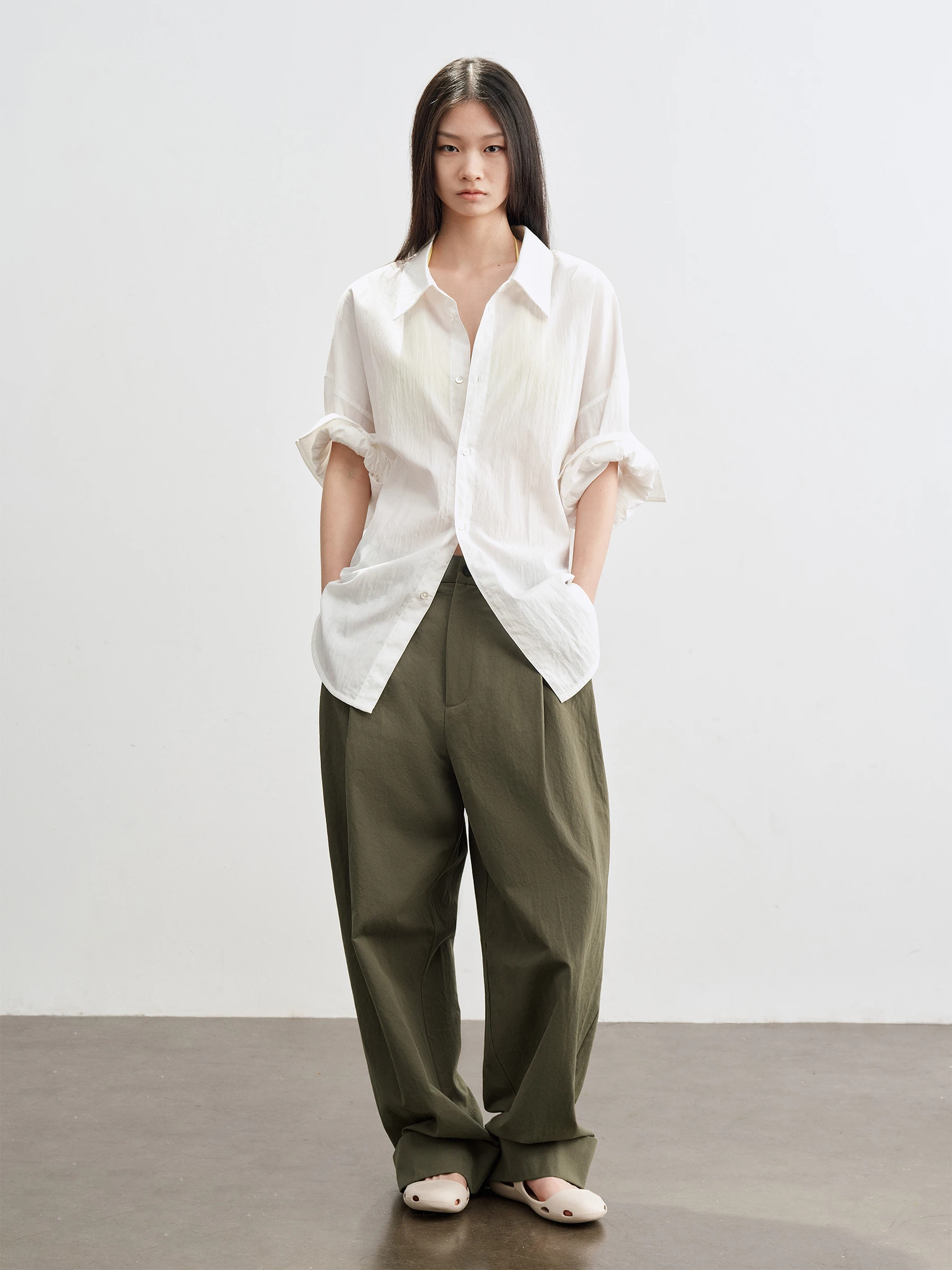 SHKUCO Lyrca Cotton Blend Long Sleeve Comfortable Breathable Loose Turtle Back Silhouette Women's Casual Style Shirt
SHKUCO Lyrca Cotton Blend Long Sleeve Comfortable Breathable Loose Turtle Back Silhouette Women's Casual Style Shirt