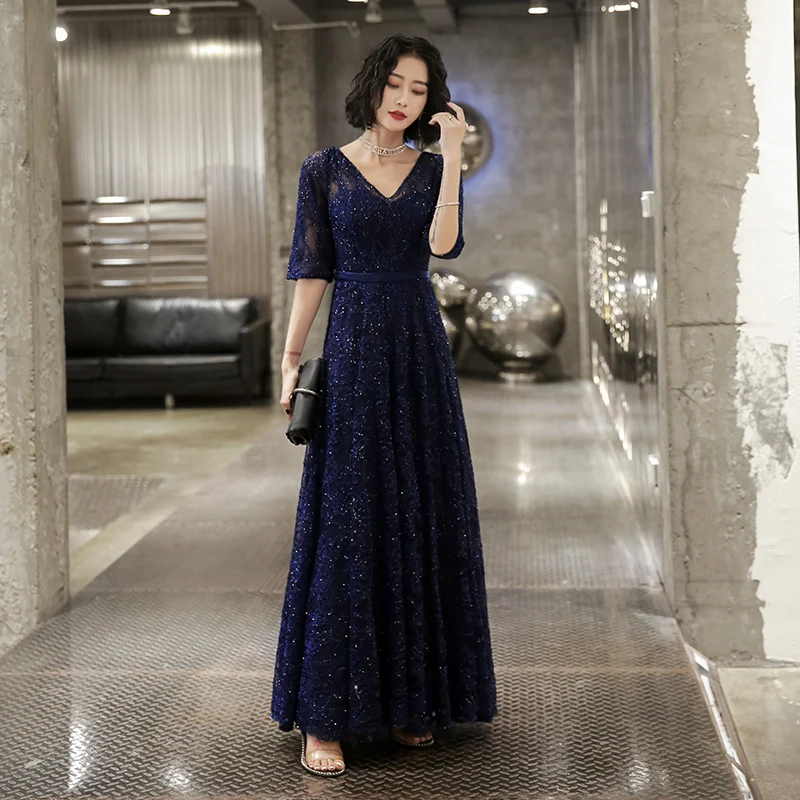 Navy Blue Mother Of The Bride Dresses Elegant V-Neck A-Line Floor-Length Long Women Wedding Guest Dresses 2024
Navy Blue Mother Of The Bride Dresses Elegant V-Neck A-Line Floor-Length Long Women Wedding Guest Dresses 2024