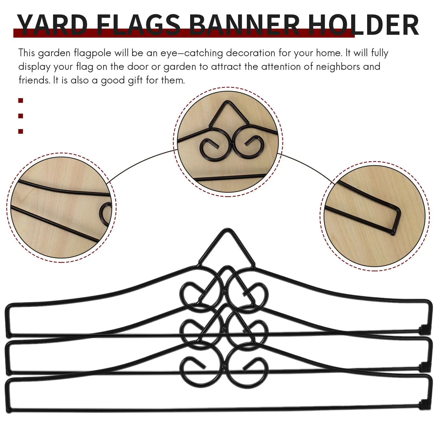 AB42-3Pcs Настенный держатель для садовых флагов, железный кронштейн с порошковым покрытием для флагов, баннеров, календарей, полотенец, декоративных элементов
AB42-3Pcs Настенный держатель для садовых флагов, железный кронштейн с порошковым покрытием для флагов, баннеров, календарей, полотенец, декоративных элементов