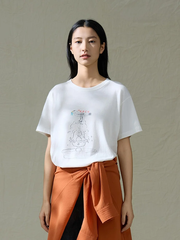 French Style Pure Cotton Graffiti Loose Fit Short Sleeve T-Shirt Women's round Neck Top Elastic Comfortable Print Casual Tee
French Style Pure Cotton Graffiti Loose Fit Short Sleeve T-Shirt Women's round Neck Top Elastic Comfortable Print Casual Tee