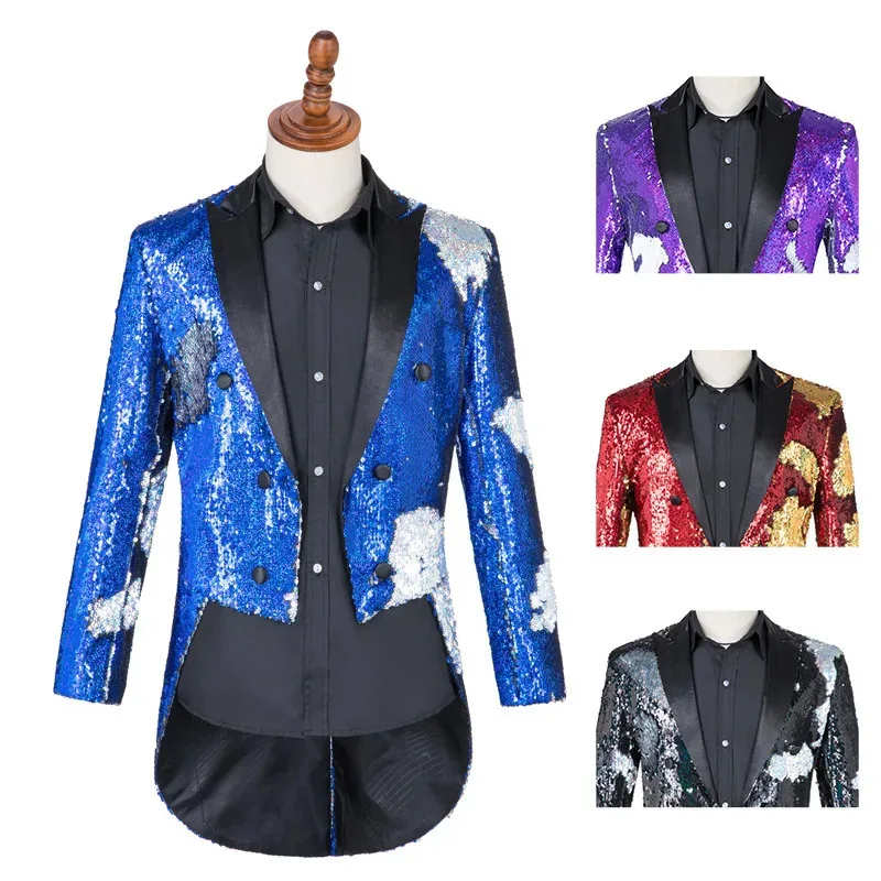 Men's Sequin Performance Costume, Magician's Tailcoat, Band Host's Conductor's Costume, Stage Performance Suit, Top
Men's Sequin Performance Costume, Magician's Tailcoat, Band Host's Conductor's Costume, Stage Performance Suit, Top