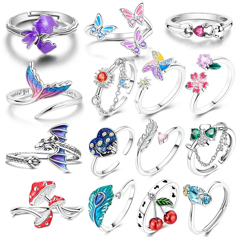 Original 925 Silver Ring Sparking Cherry Flowers Bear Open Rings For Women Girls Jewelry Birthday Anniversary Engagement Gifts
Original 925 Silver Ring Sparking Cherry Flowers Bear Open Rings For Women Girls Jewelry Birthday Anniversary Engagement Gifts