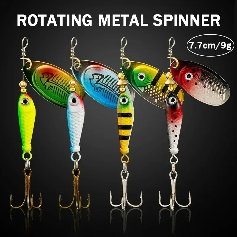 9g 70mm Rotating Metal Spinner Fishing Lure Hard Bait Compound Jig Head Treble Hook for Bass Crappie Perch Pike
9g 70mm Rotating Metal Spinner Fishing Lure Hard Bait Compound Jig Head Treble Hook for Bass Crappie Perch Pike