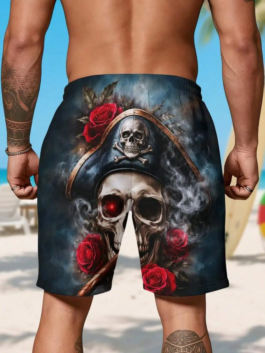 Pirate Skull And Red Roses Print Mens Beach Shorts Casual Summer Lounge Wear
Pirate Skull And Red Roses Print Mens Beach Shorts Casual Summer Lounge Wear