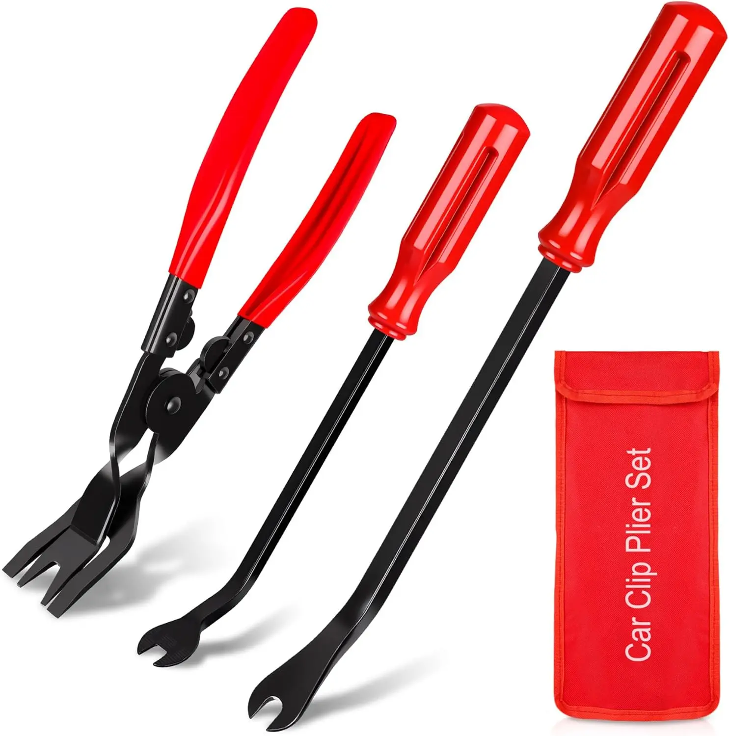 3-Pack Clip Pliers & Trim Removal Tools Set for Car Door Dash Panel Body Repair, Red
3-Pack Clip Pliers & Trim Removal Tools Set for Car Door Dash Panel Body Repair, Red