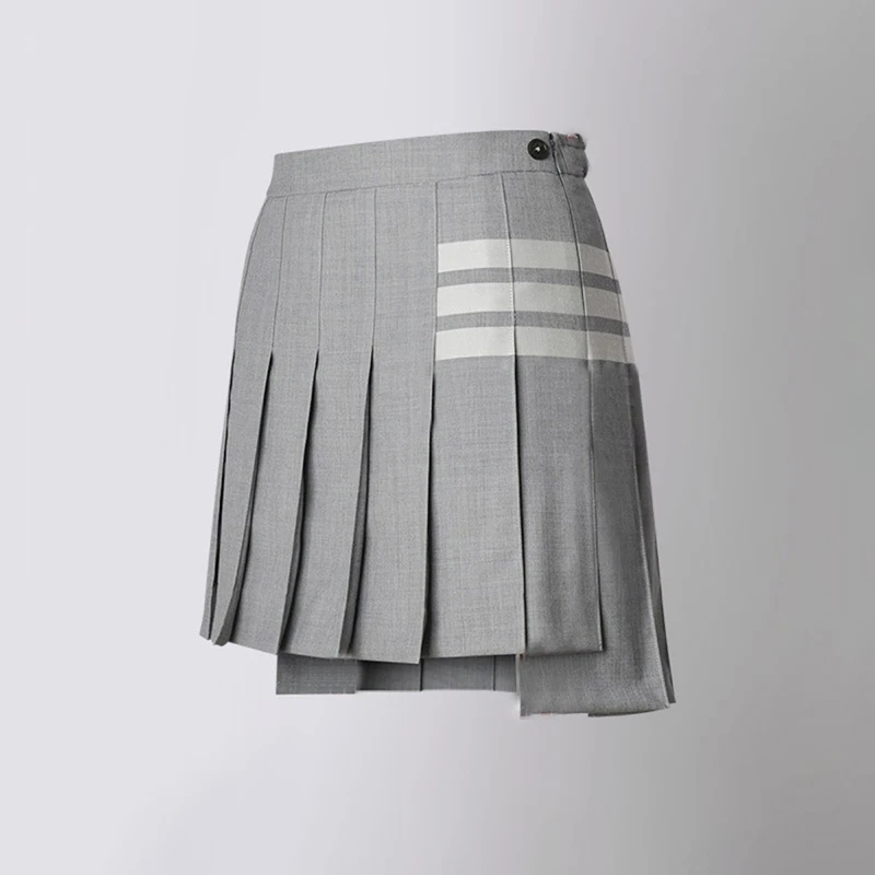 Holy TB Women's Short Skirts Classic 4-Bar Striped Design Pleated Skirt Fashion Brand Quality College Style Sports THOM Skirt 
Holy TB Women's Short Skirts Classic 4-Bar Striped Design Pleated Skirt Fashion Brand Quality College Style Sports THOM Skirt
