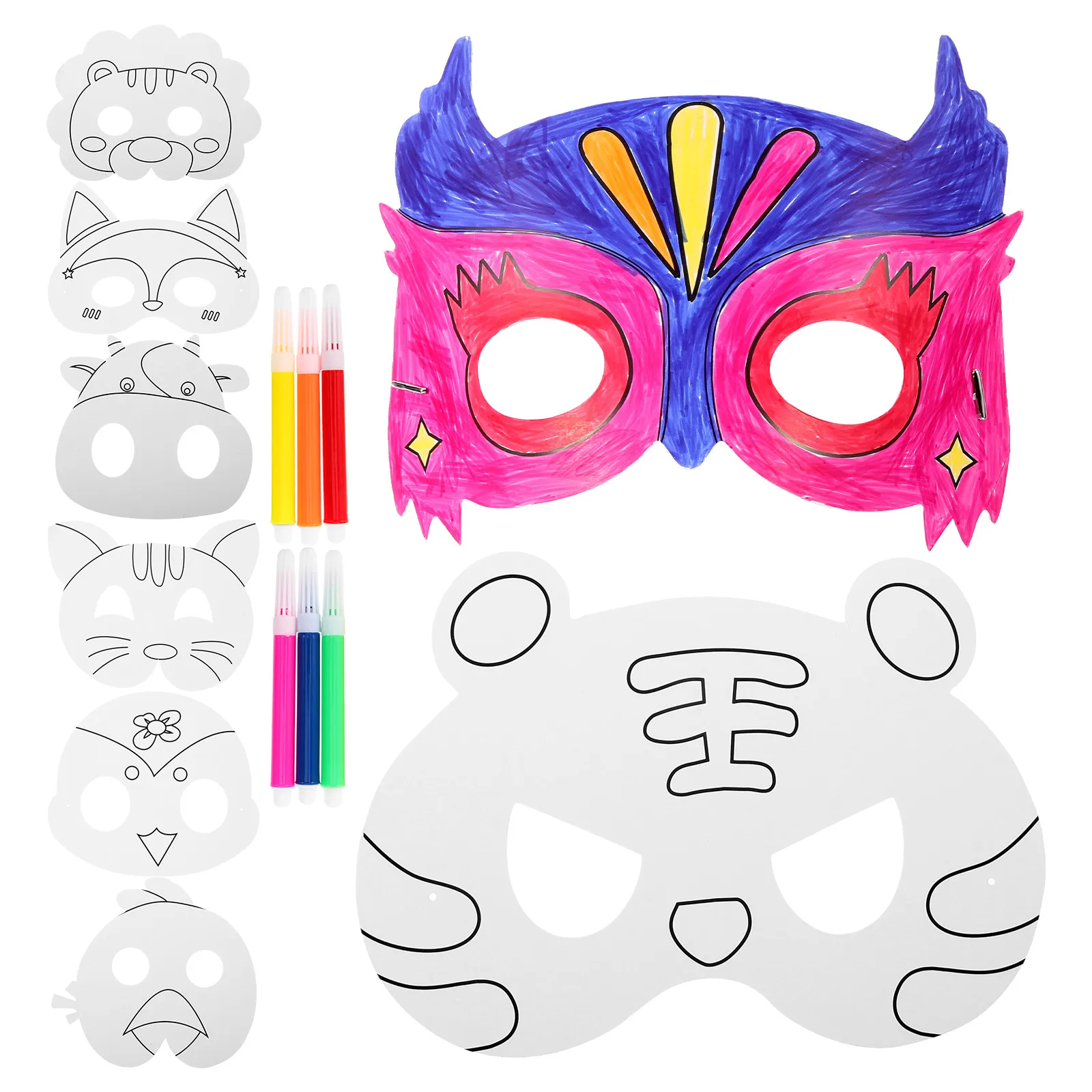 1 set Cartoon Kids Jungle Paper Paintable White Diy For Diy Decoration Paintable White Blank Masks Halloween Masks
1 set Cartoon Kids Jungle Paper Paintable White Diy For Diy Decoration Paintable White Blank Masks Halloween Masks