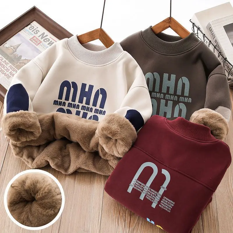 Зимние толстовки для мальчиков, детская плюшевая бархатная спортивная одежда, детский зимний пуловер на флисовой подкладке для детей от 4 до 12 лет, утепленный спортивный костюм для подростков
Зимние толстовки для мальчиков, детская плюшевая бархатная спортивная одежда, детский зимний пуловер на флисовой подкладке для детей от 4 до 12 лет, утепленный спортивный костюм для подростков