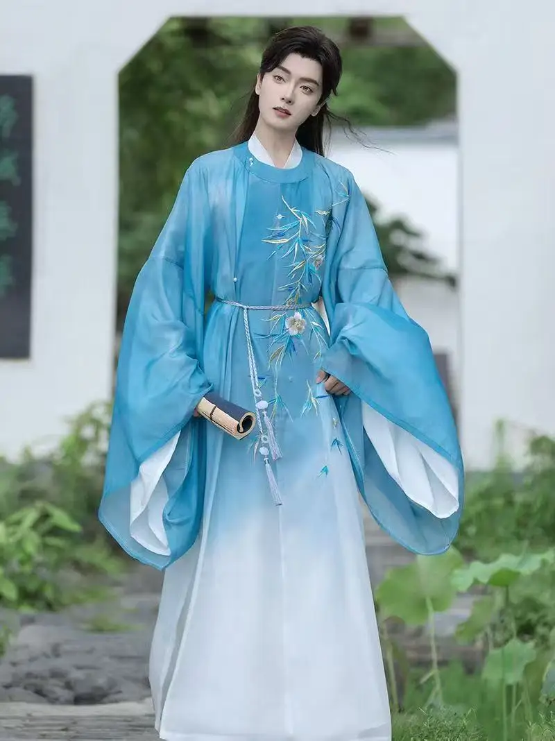 2025 Gradient Embroidery Hanfu Men Women Traditional Chinese Round Neck Long Robe Styllsh Halloween Cosplay Outfits Stage Suit
2025 Gradient Embroidery Hanfu Men Women Traditional Chinese Round Neck Long Robe Styllsh Halloween Cosplay Outfits Stage Suit