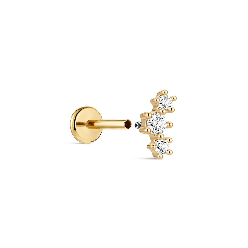 AIDE 14K Gold Stud Earrings for Women 18G Curved 3 CZ Climber Flat Back Earrings Gold for Piercing Cartilage Hoop Earrings
AIDE 14K Gold Stud Earrings for Women 18G Curved 3 CZ Climber Flat Back Earrings Gold for Piercing Cartilage Hoop Earrings